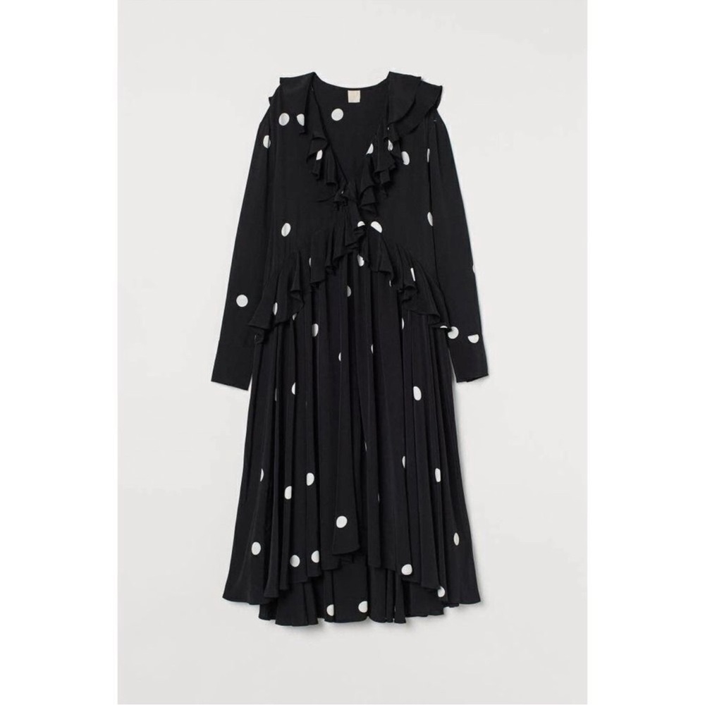 H&M Polka Dot Flounced Dress New